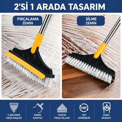 Profesyonel 2'si 1 Arada Temizlik Fırçası ve Çekçek